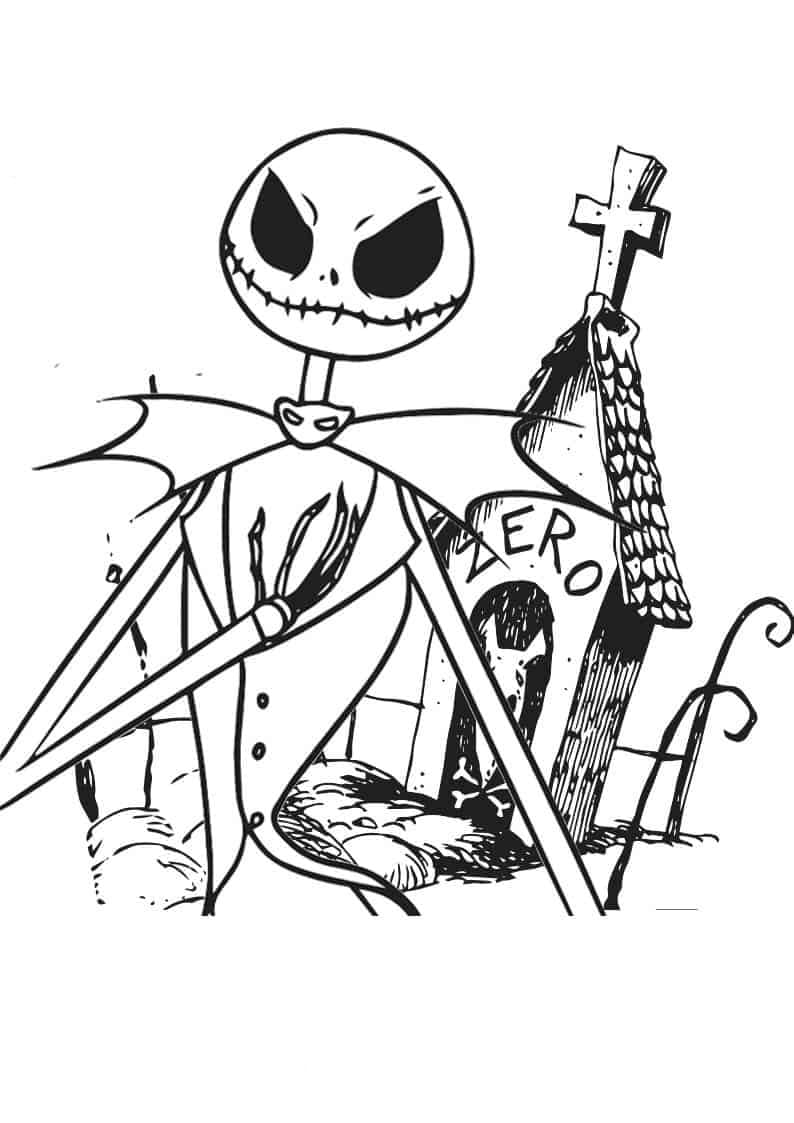 Jack Skellington Et Førjulsmareritt fargelegging