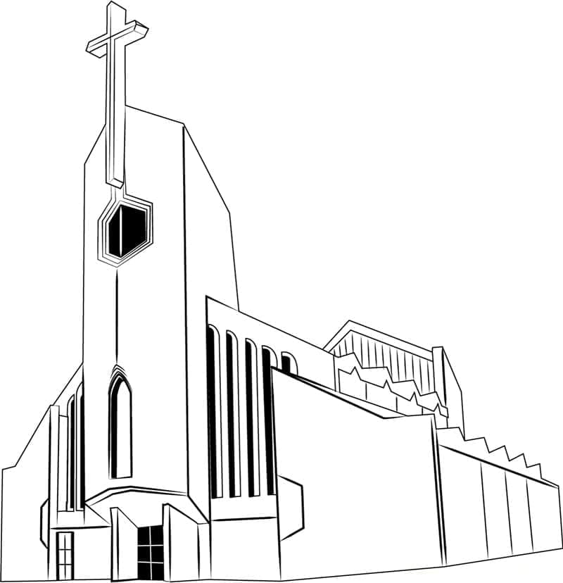 Kirke Gratis Utskriftbar fargelegging
