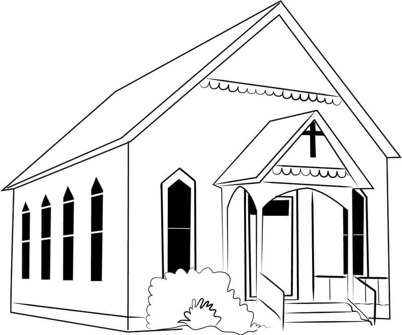 Kirke Utskriftbar for Barn fargelegging