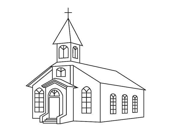 Kirke Utskriftbar fargelegging
