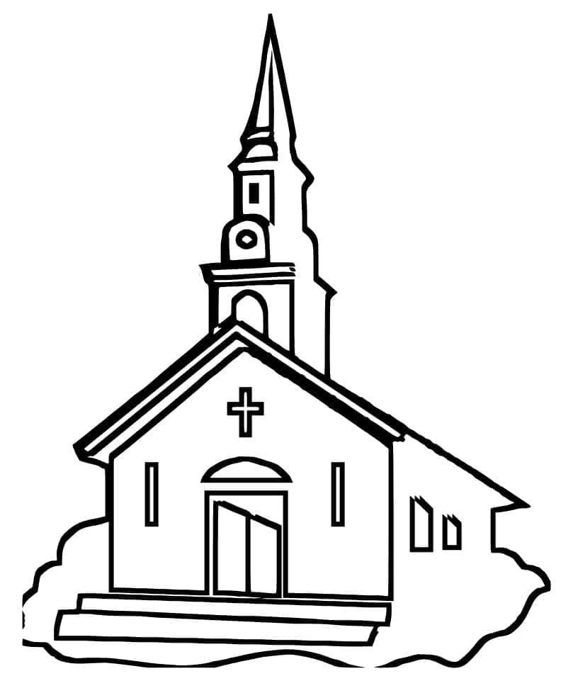Kirke Utskriftbart Bilde fargelegging
