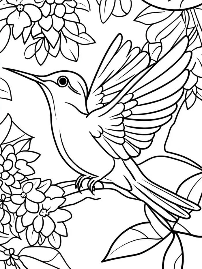 Kolibri Utskriftbart Bilde fargelegging