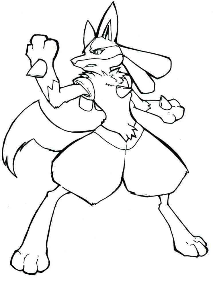 Lucario Utskriftbar for Barn fargelegging