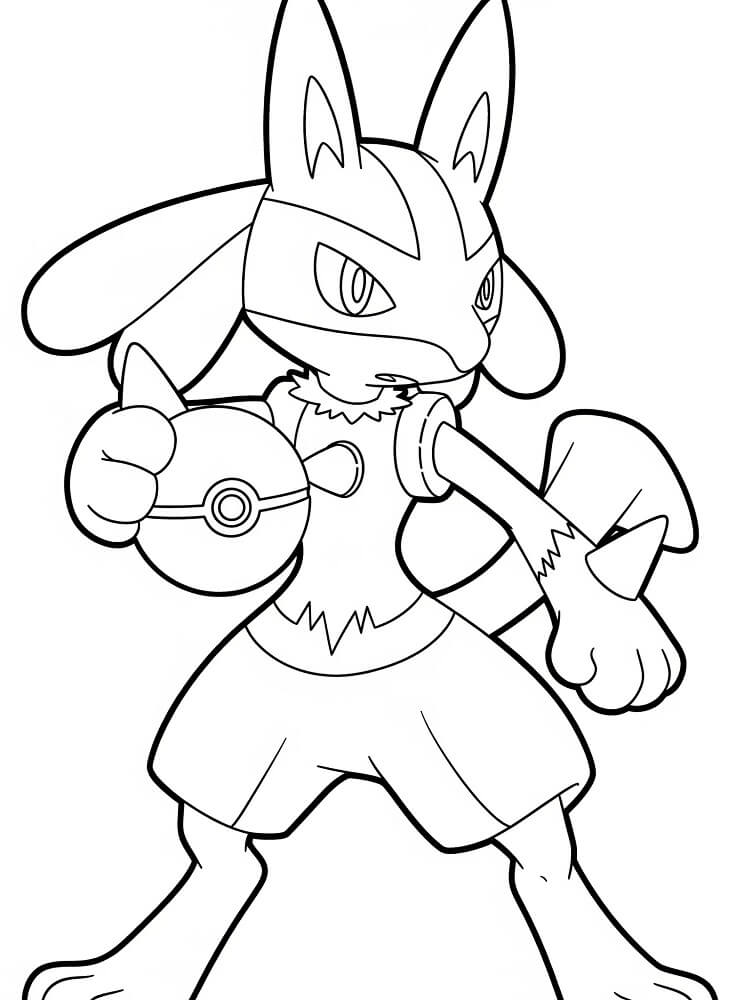 Lucario fra Pokémon fargelegging