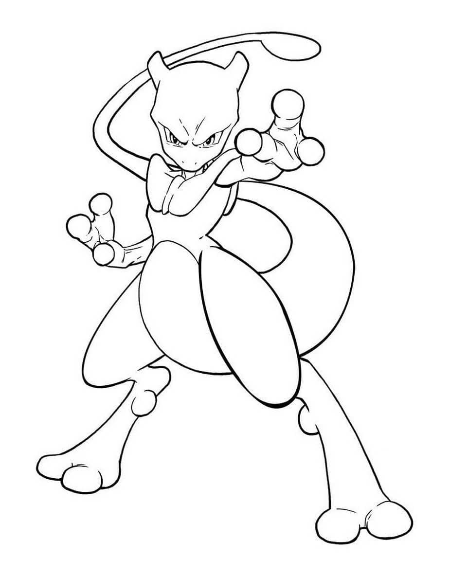 Mewtwo Gratis Utskriftbar fargelegging