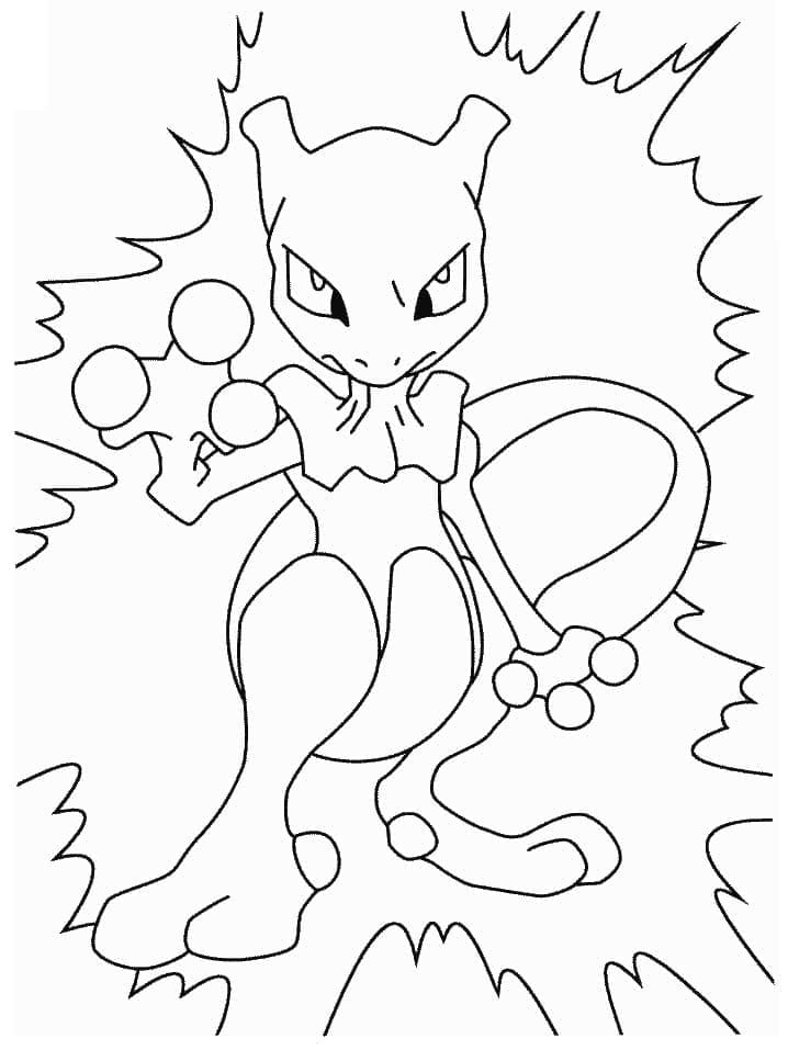 Mewtwo Utskriftbart Bilde fargelegging
