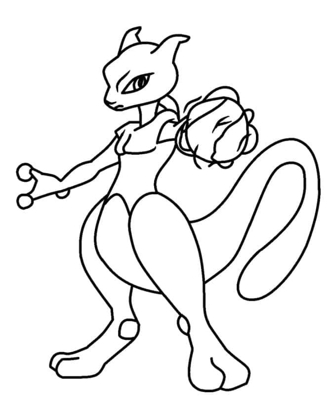 Mewtwo for 3-åringer fargelegging