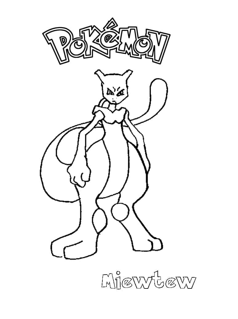 Mewtwo for 4-åringer fargelegging
