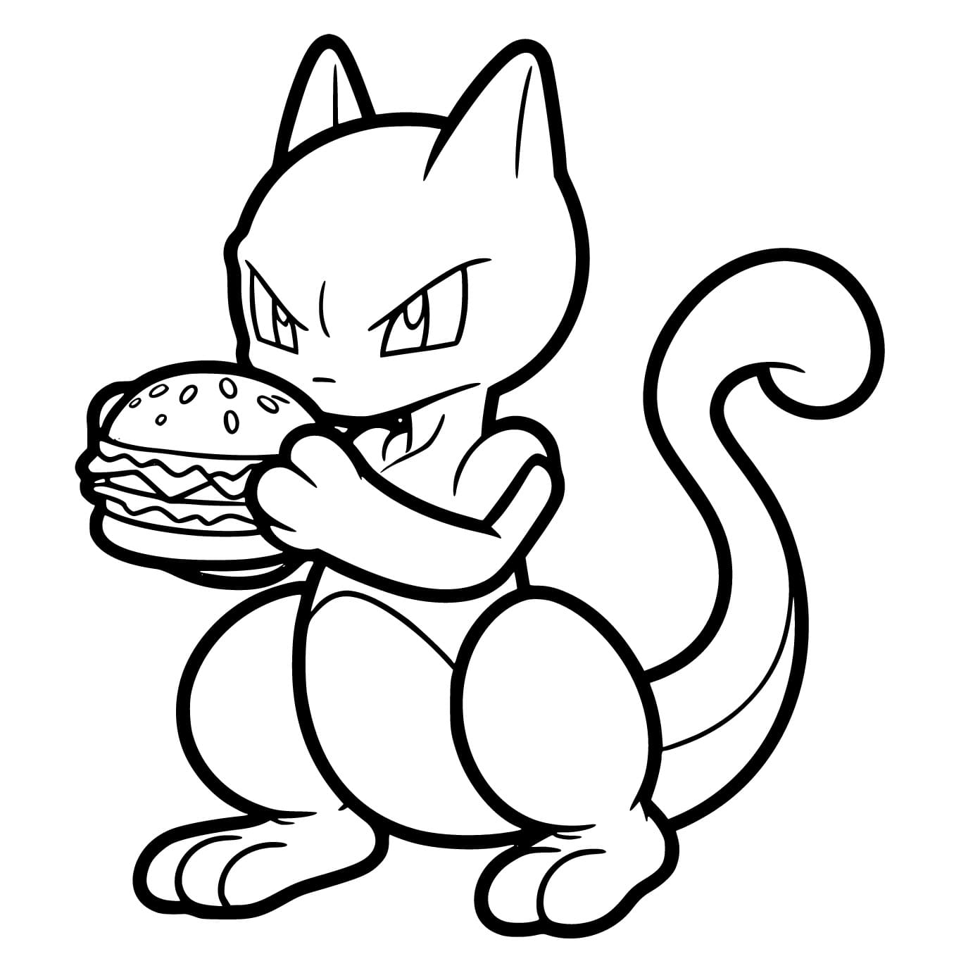 Mewtwo for 5-åringer fargelegging