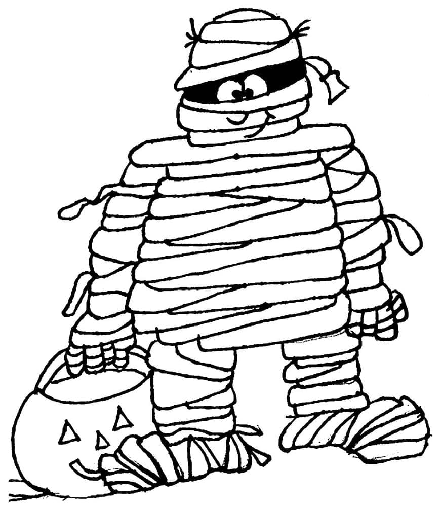 Mumie på Halloween fargelegging