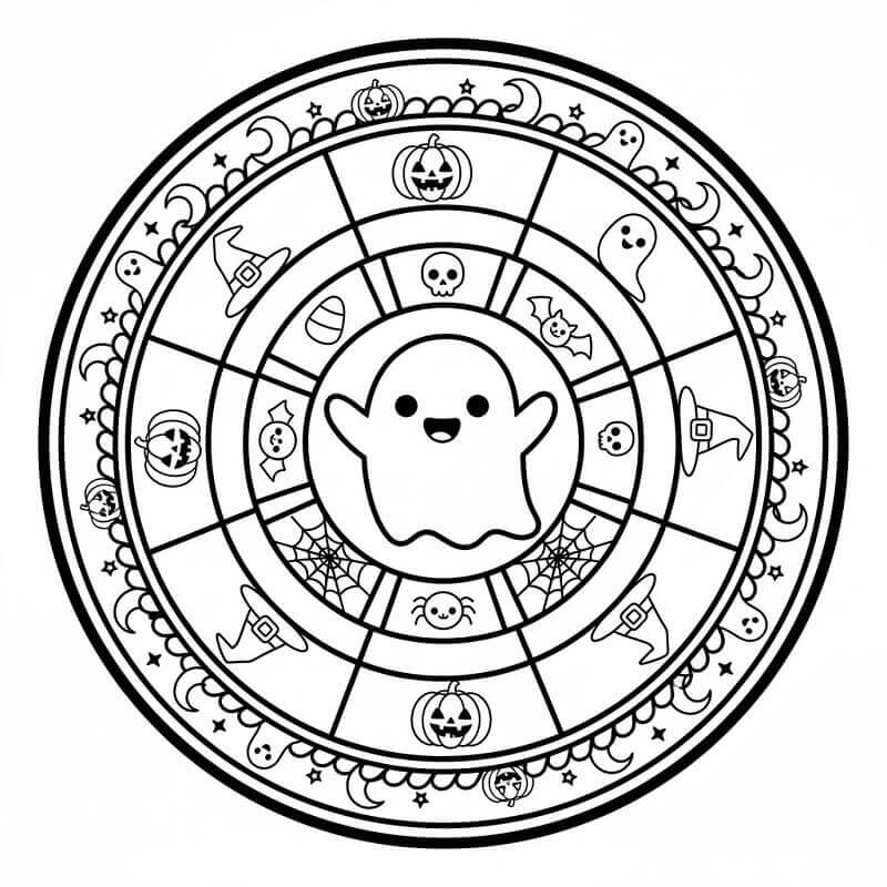Pen Halloween Mandala fargelegging