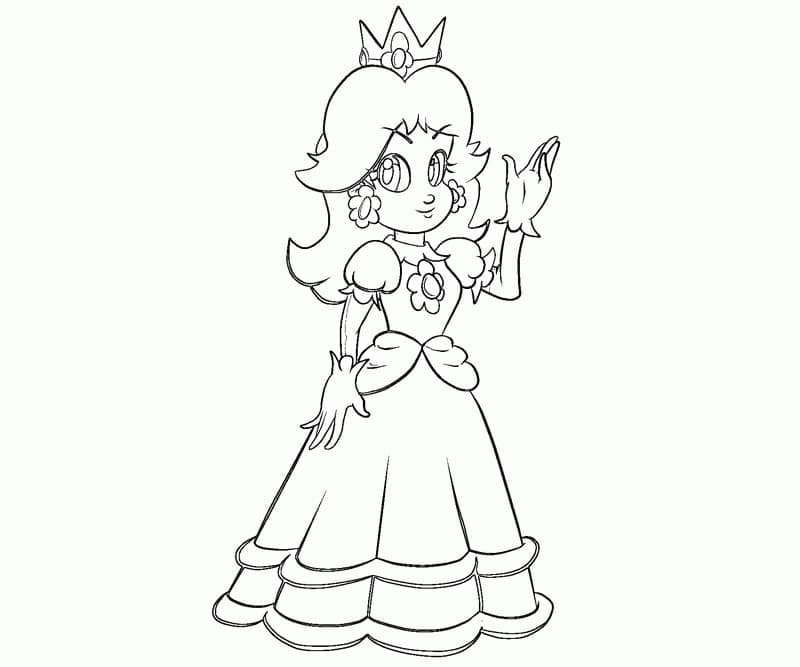 Prinsesse Daisy fra Super Mario fargelegging