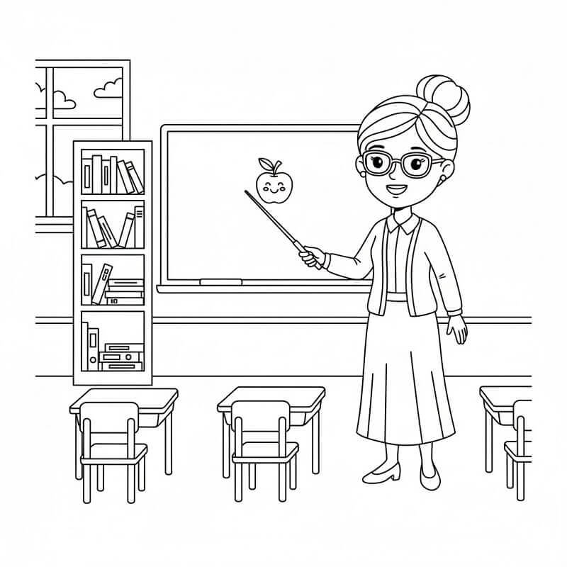 Skolelærer fargelegging