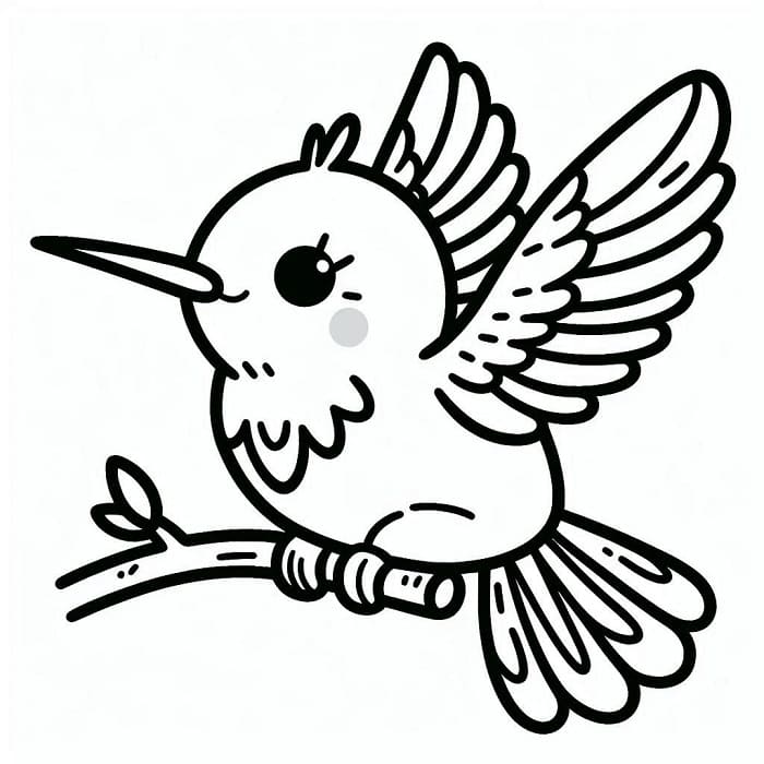 Skriv ut Kolibri fargelegging