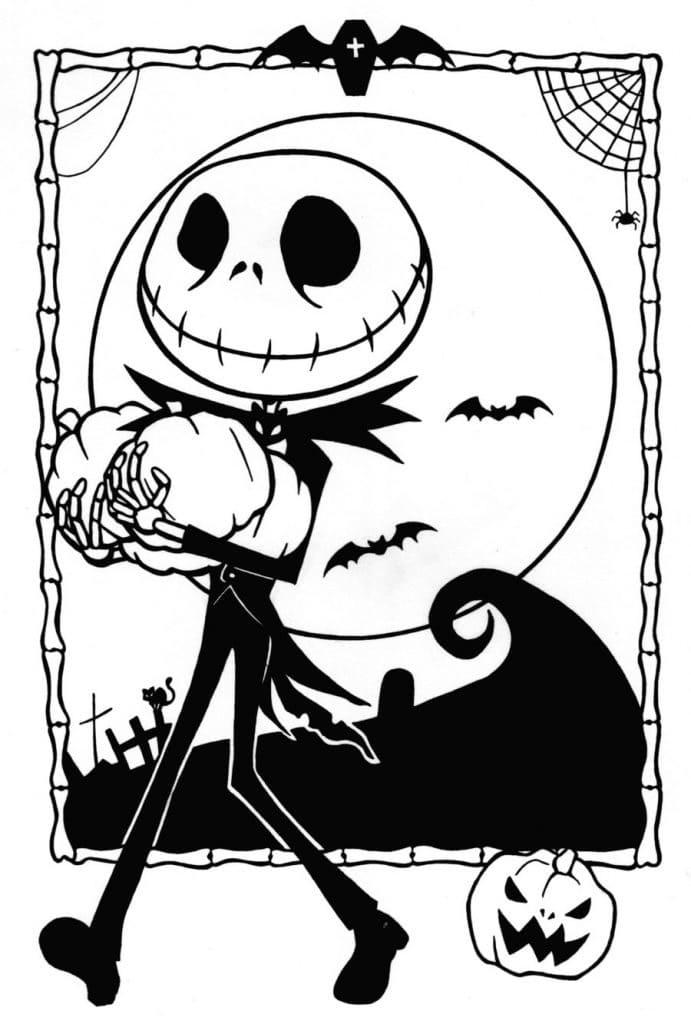 Søt Jack Skellington fargelegging