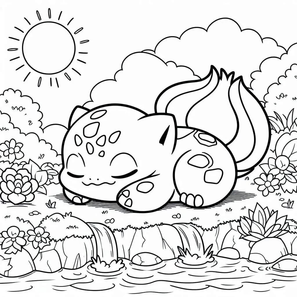 Sovende Bulbasaur fargelegging