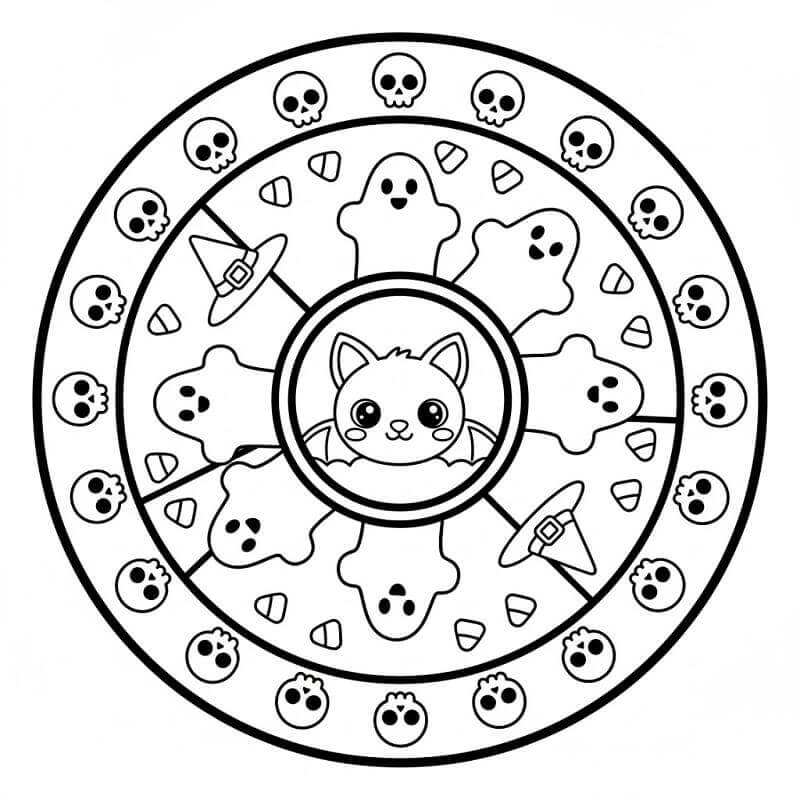 Utrolig Halloween Mandala fargelegging