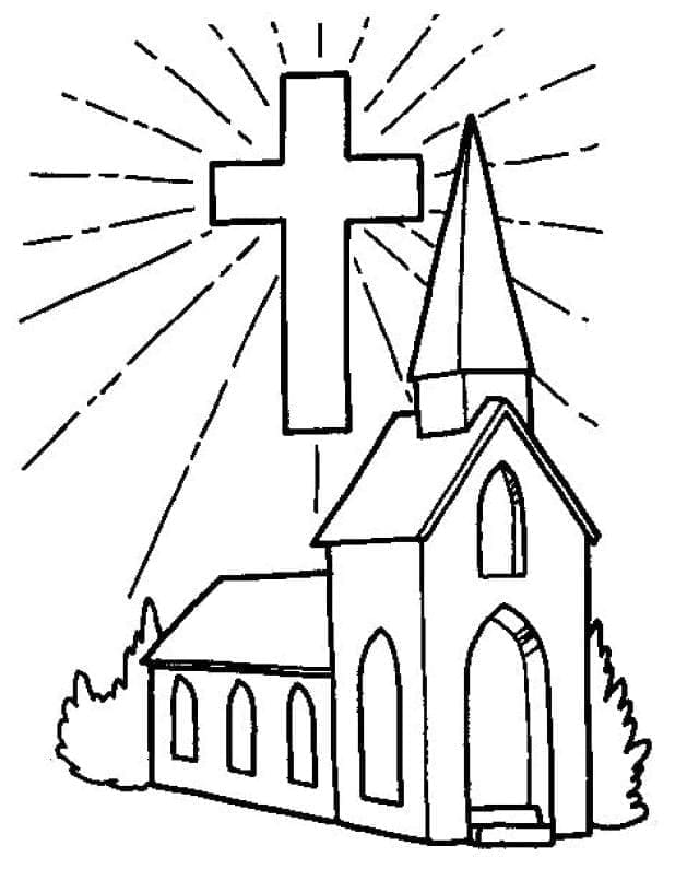 Utskriftbar Gratis Kirke fargelegging