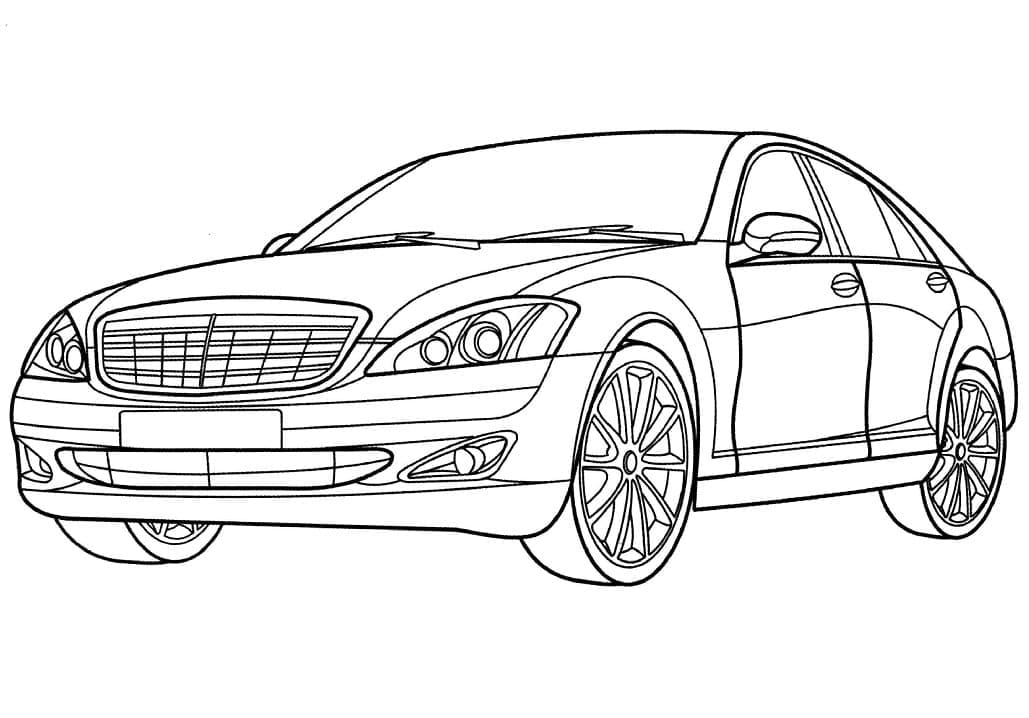 Utskriftbar Gratis Mercedes fargelegging