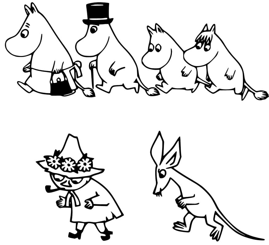 Utskriftbar Gratis Moomin fargelegging