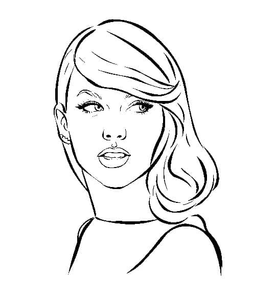 Utskriftbar Gratis Taylor Swift fargelegging