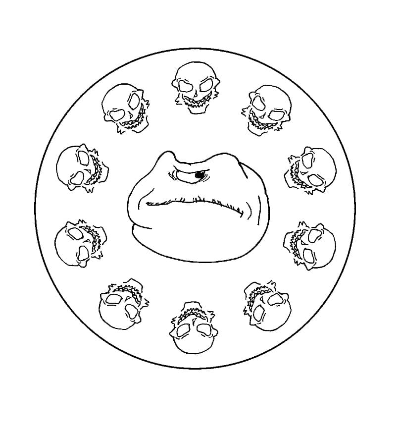 Utskriftbar Halloween Mandala for Barn fargelegging