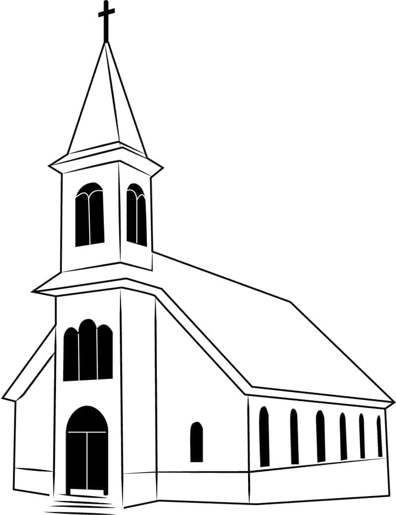 Utskriftbar Kirke Uten Kostnad fargelegging
