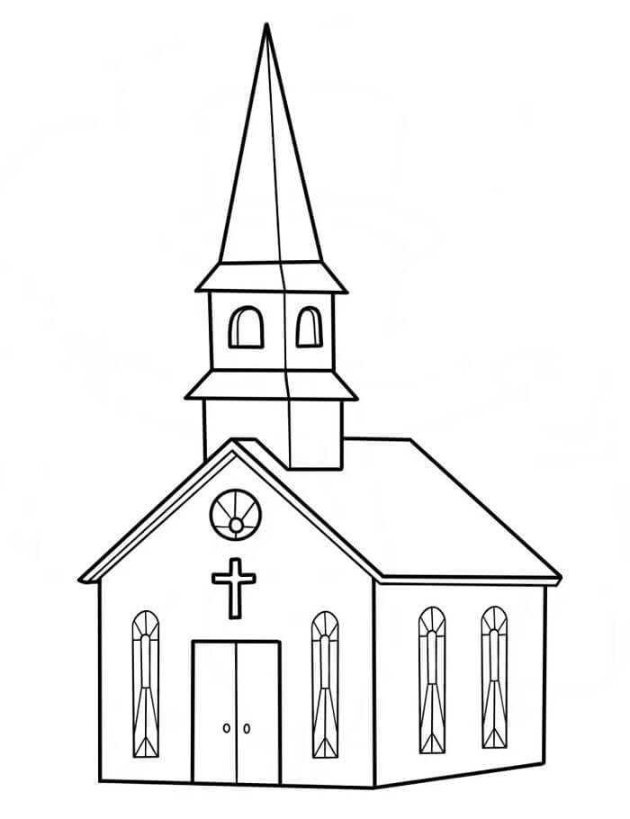 Utskriftbar Kirke fargelegging