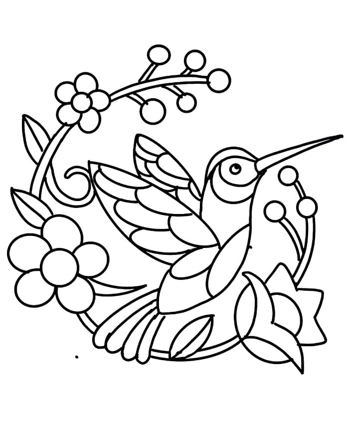 Utskriftbar Kolibri fargelegging