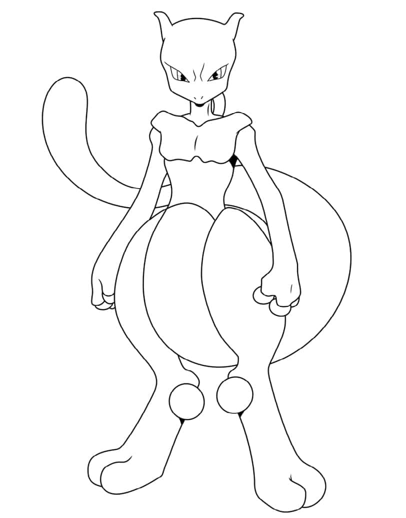 Utskriftbar Mewtwo Uten Kostnad fargelegging