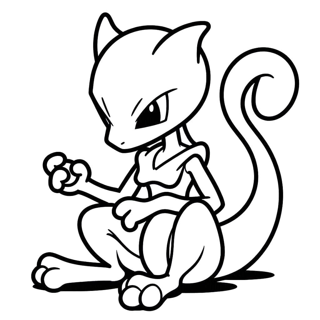Utskriftbar Mewtwo fargelegging