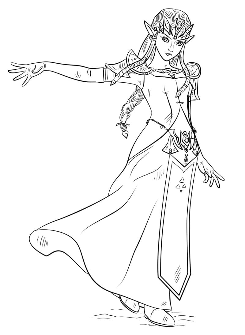 Utskriftbar Zelda for Barn fargelegging