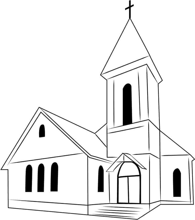 Utskriftbart Bilde Kirke fargelegging