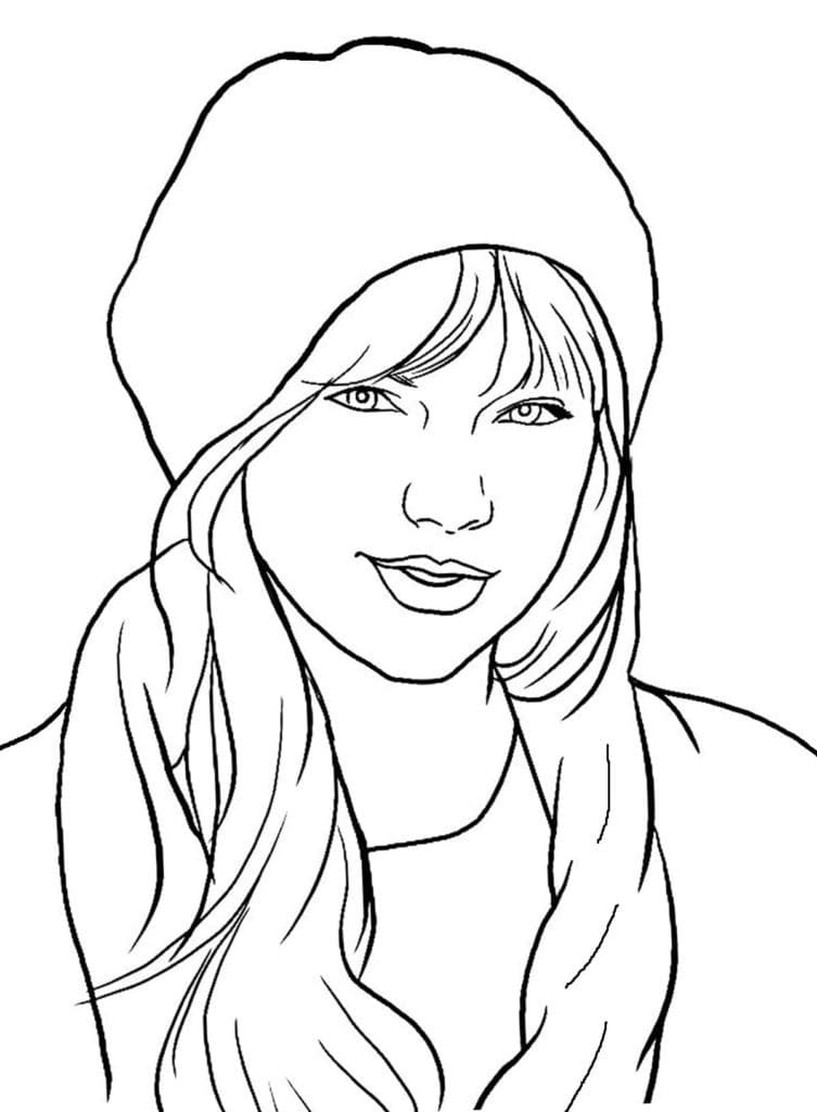 Utskriftbart Bilde Taylor Swift fargelegging