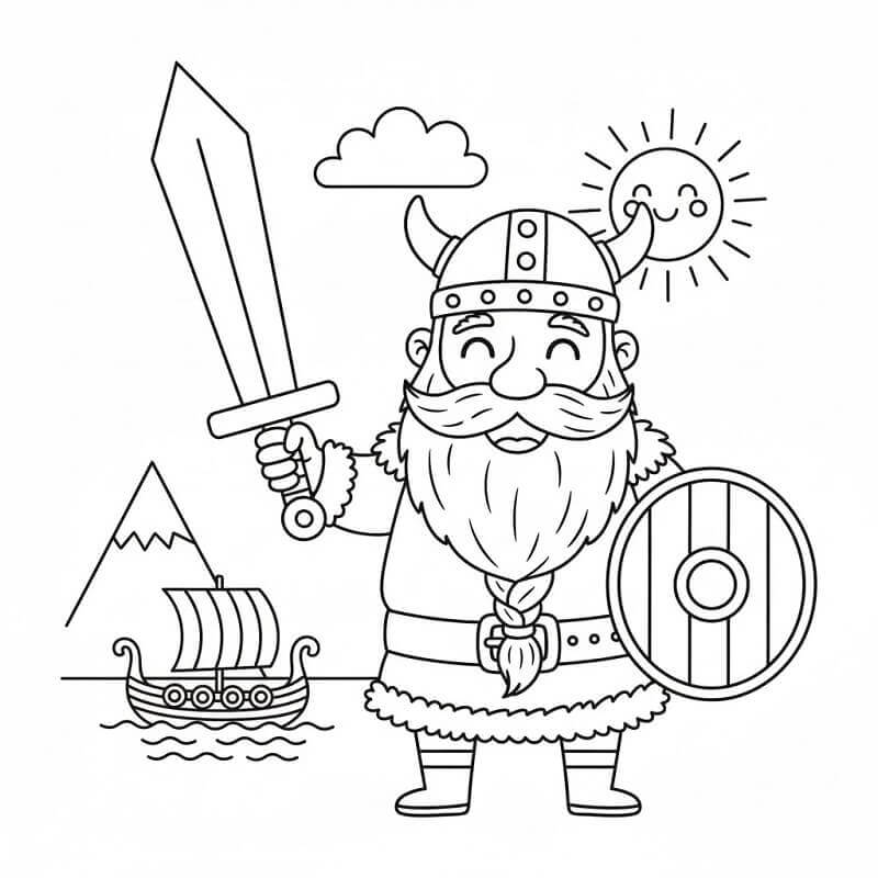 Viking Utskriftbar fargelegging