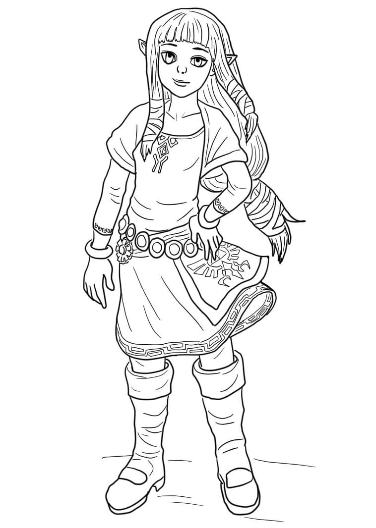 Zelda Utskriftbar for Barn fargelegging