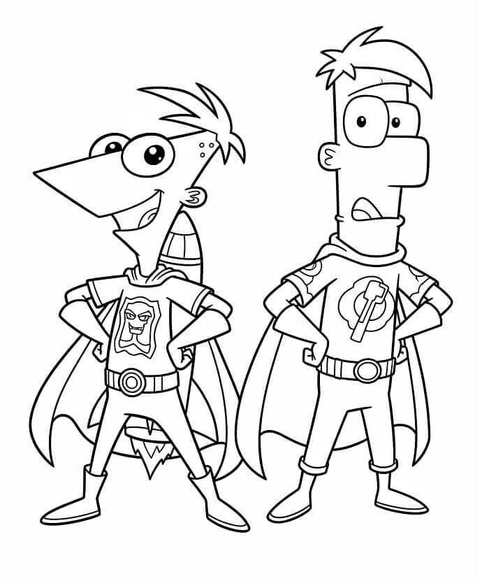 Animert Phineas og Ferb fargelegging