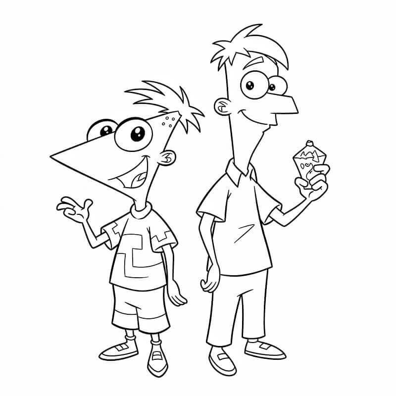 Bedårende Phineas og Ferb fargelegging