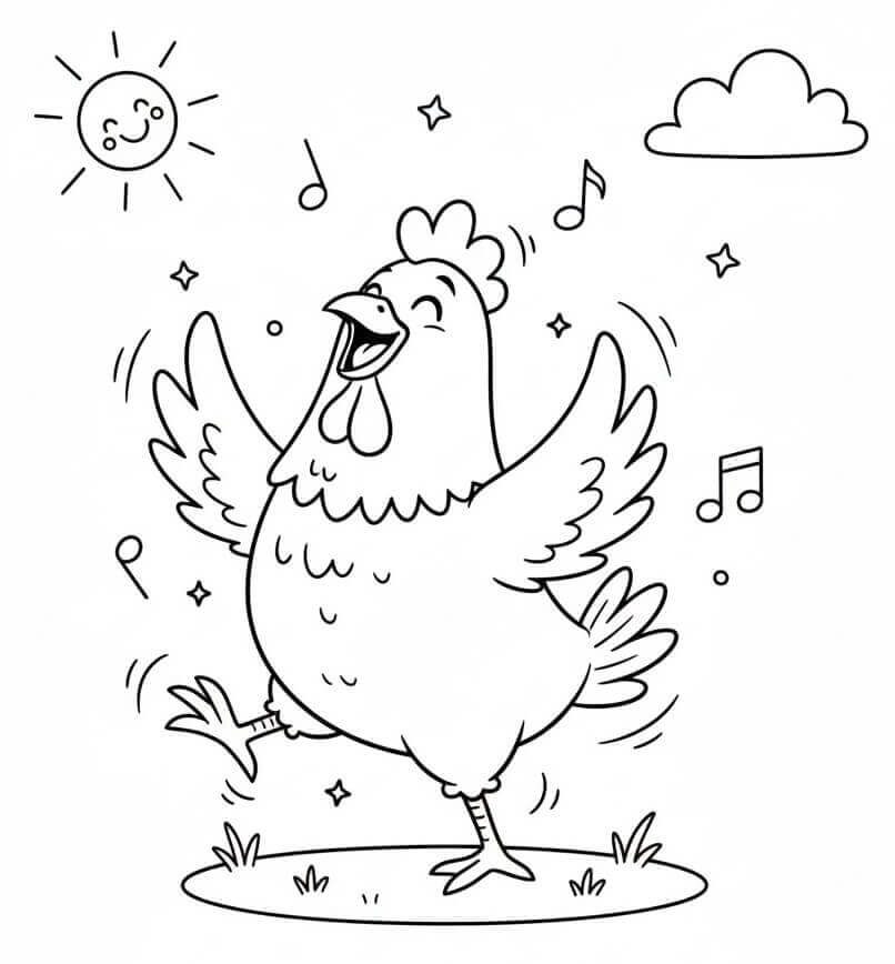 Dansende Kylling fargelegging