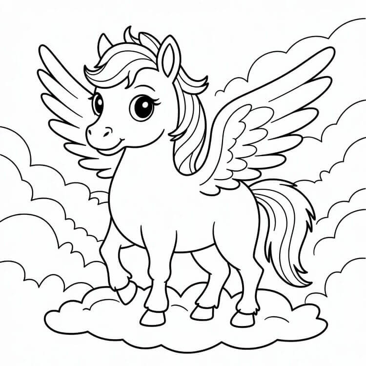 Elskelig Pegasus fargelegging