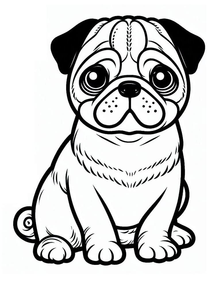 En Mops Hund fargelegging