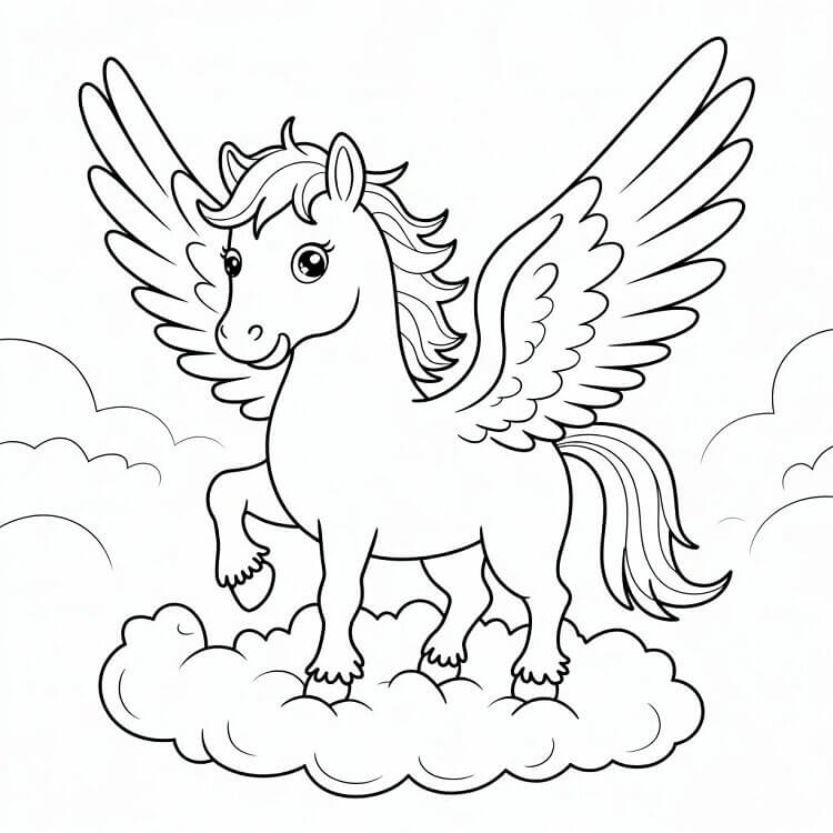 En Søt Pegasus fargelegging