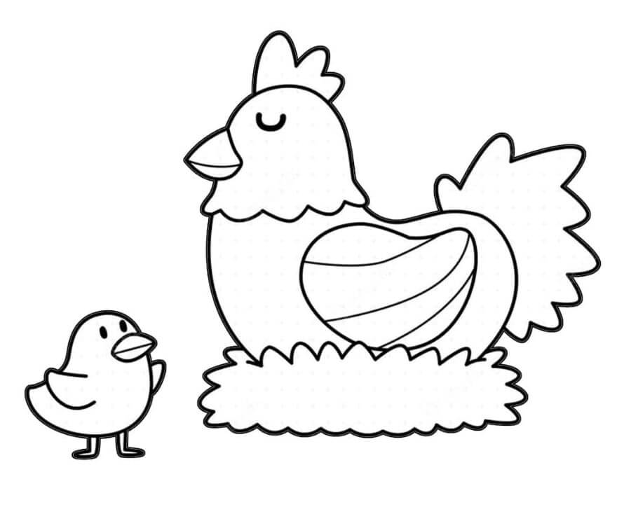 Enkel Kylling fargelegging