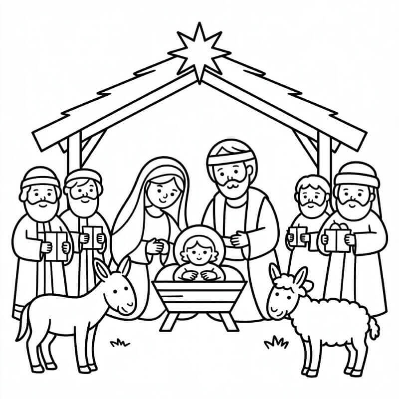 Fantastisk Julekrybbe fargelegging