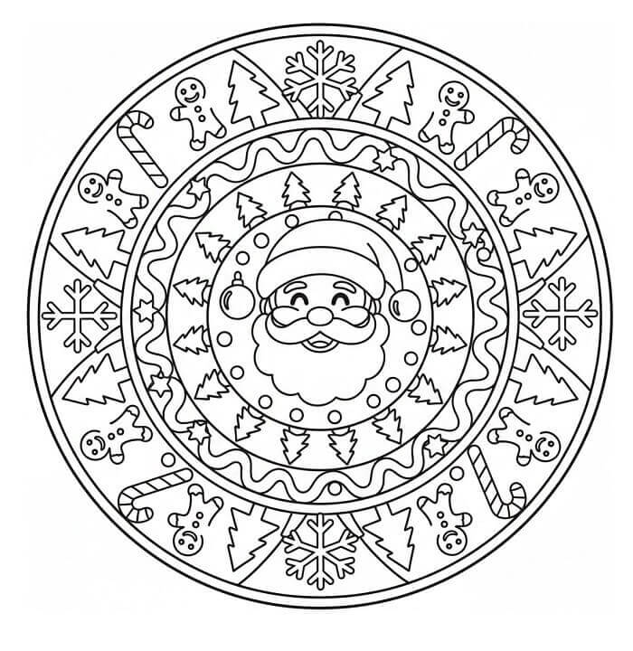 Fantastisk Julemandala fargelegging