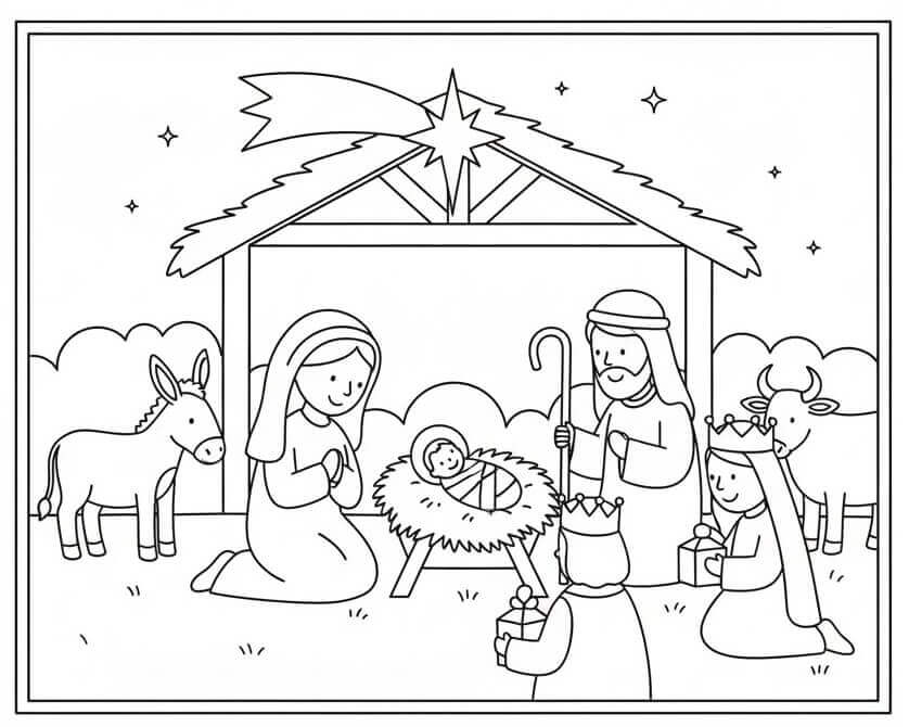 Fin Julekrybbe fargelegging