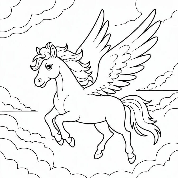 Flyvende Pegasus fargelegging