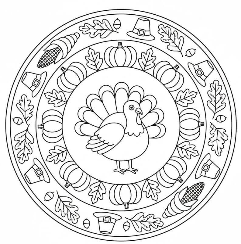 Glad Thanksgivings dag fargelegging