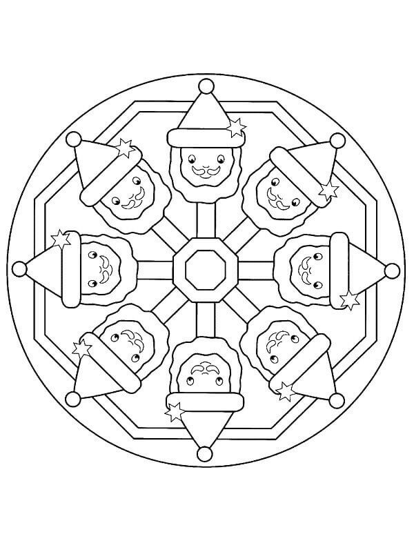 Gratis Julemandala å Skrive ut fargelegging
