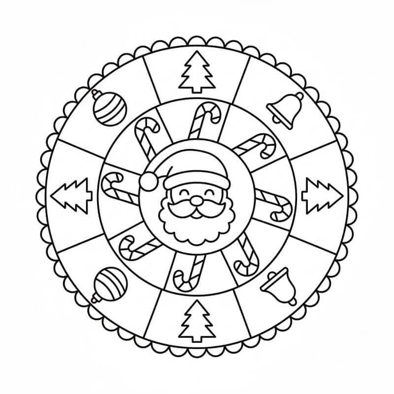 Gratis Julemandala for Barn fargelegging